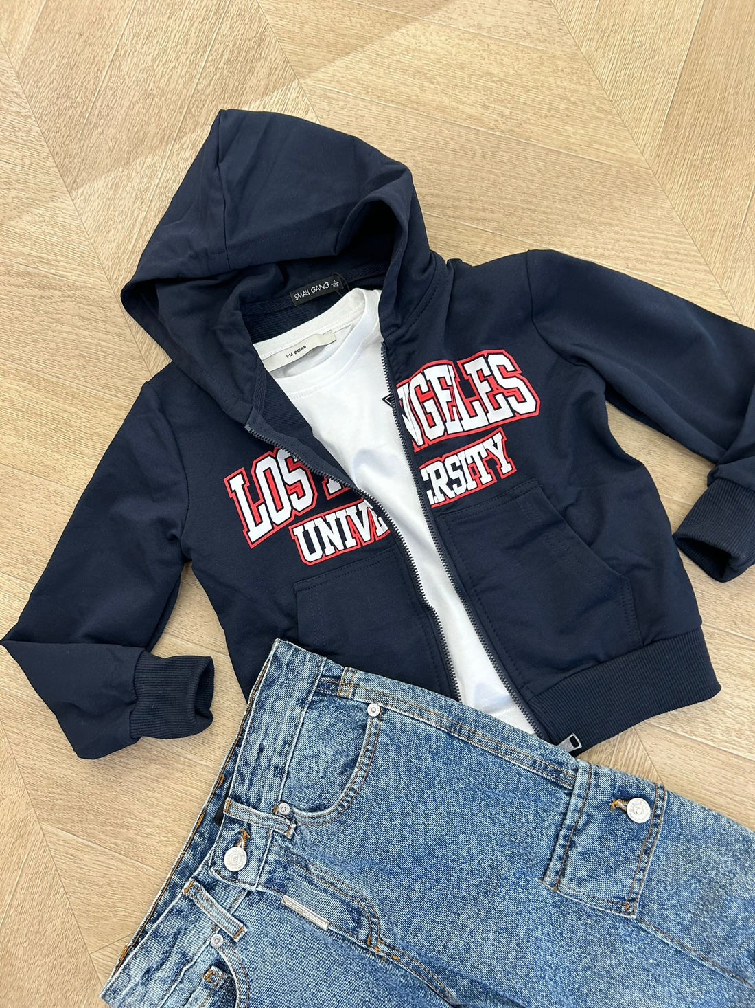 felpa los angles blu navy