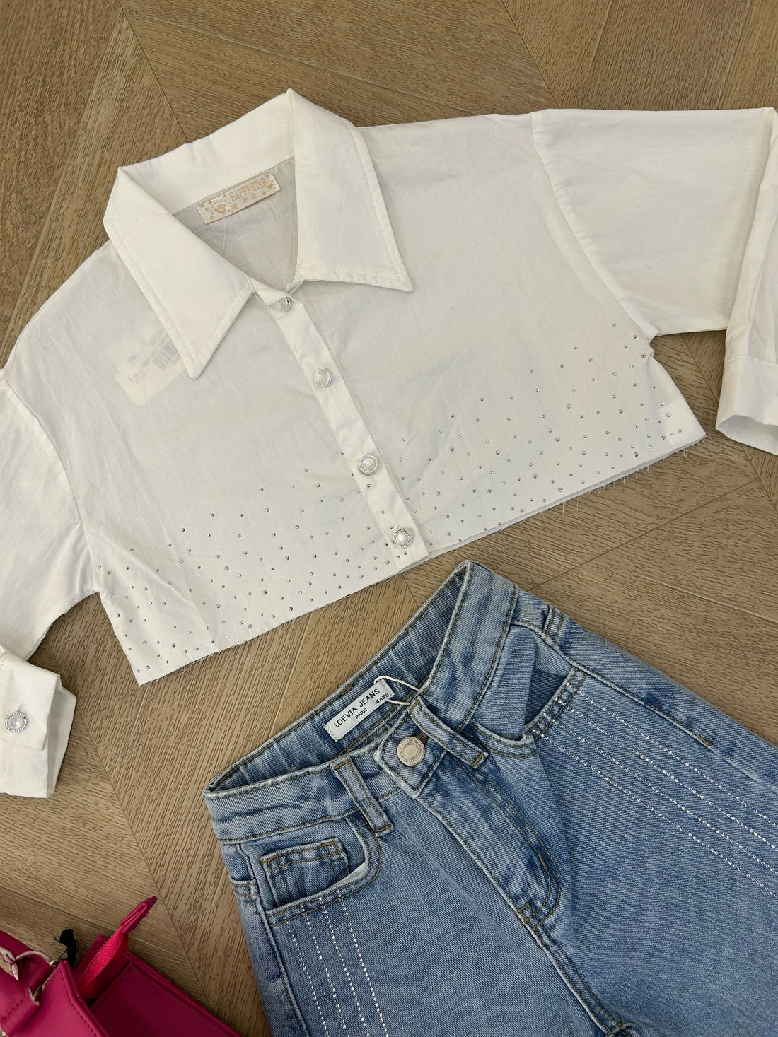 jeans denim strass